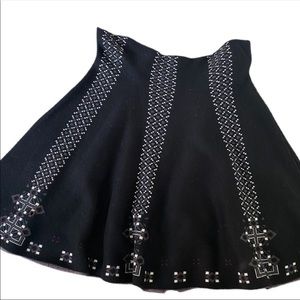 Max Studio grey skirt with crosses; whimsigoth swiftie